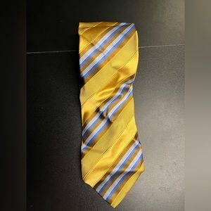 ERMENEGILDO‎ ZEGNA 63" Gold Blue Striped Silk Tie